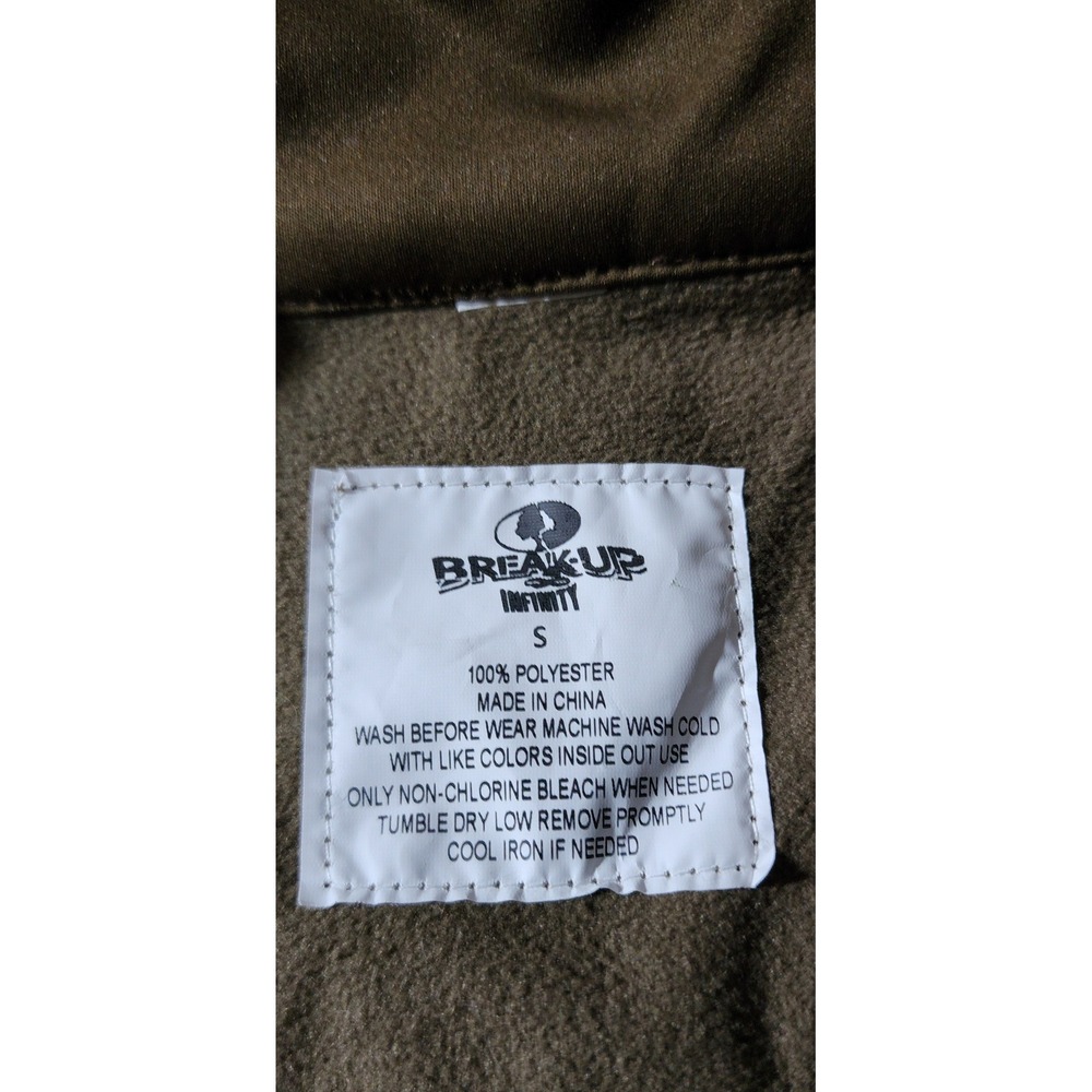 Mossy Oak Break-Up Infinity Camo Fleece Lined Zip Vest Mens Small Brown Hunting - Picture 2 of 7
